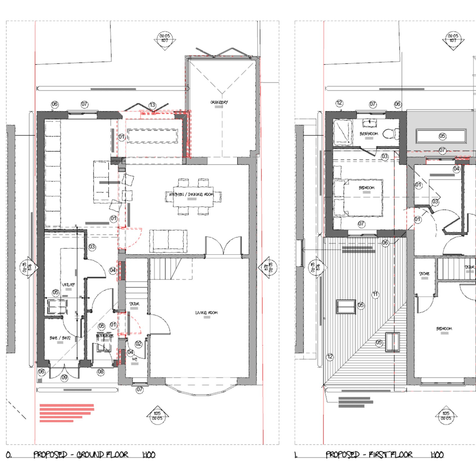 Wheatfield Lane 2 storey extension 3D-Plan 01