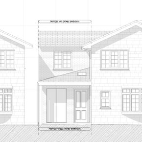 Wheatfield Lane 2 storey extension 3D-Elevation 01
